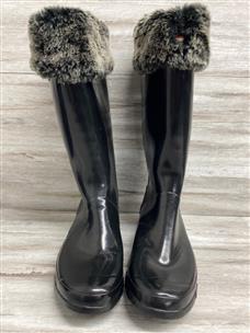 Hunter boots with shop fur trim